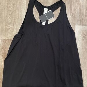 Fabletics Deep Black Feather Tech Racerback Tank Top